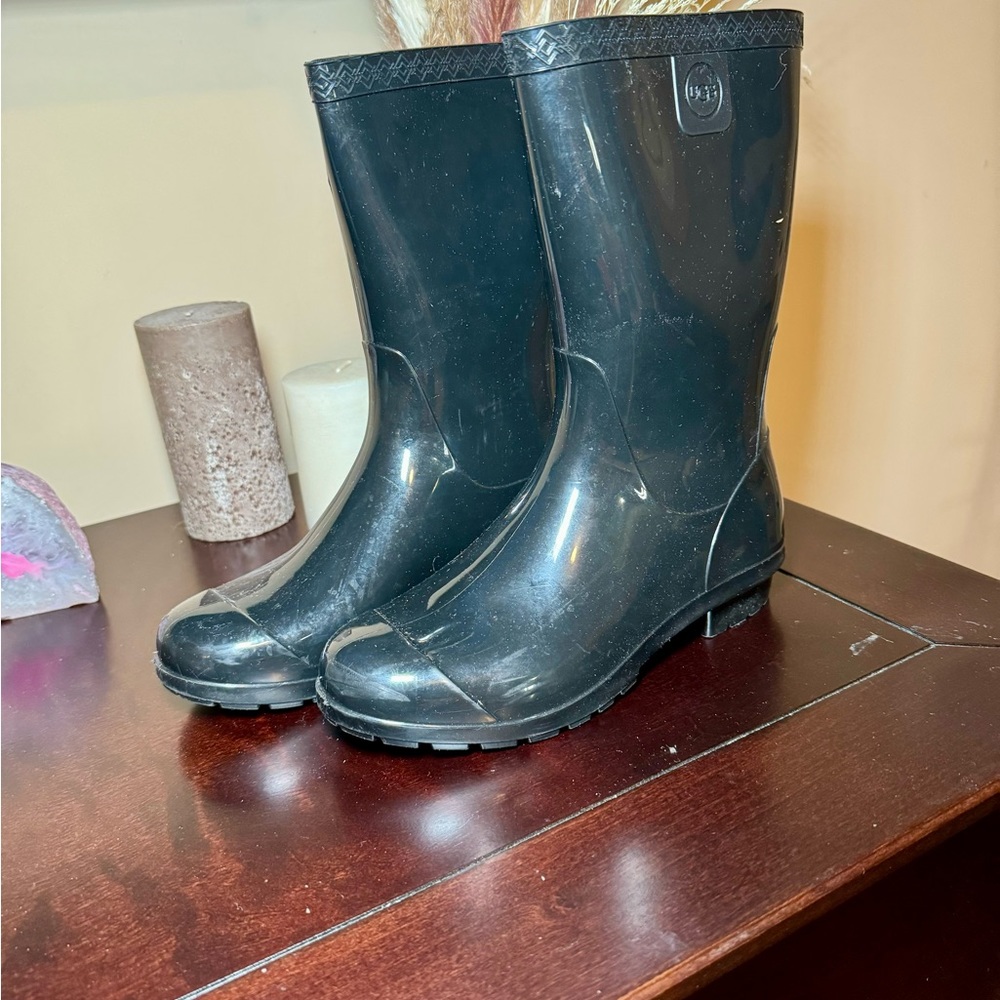 Ugg K Raana Black Kids Rain Boots